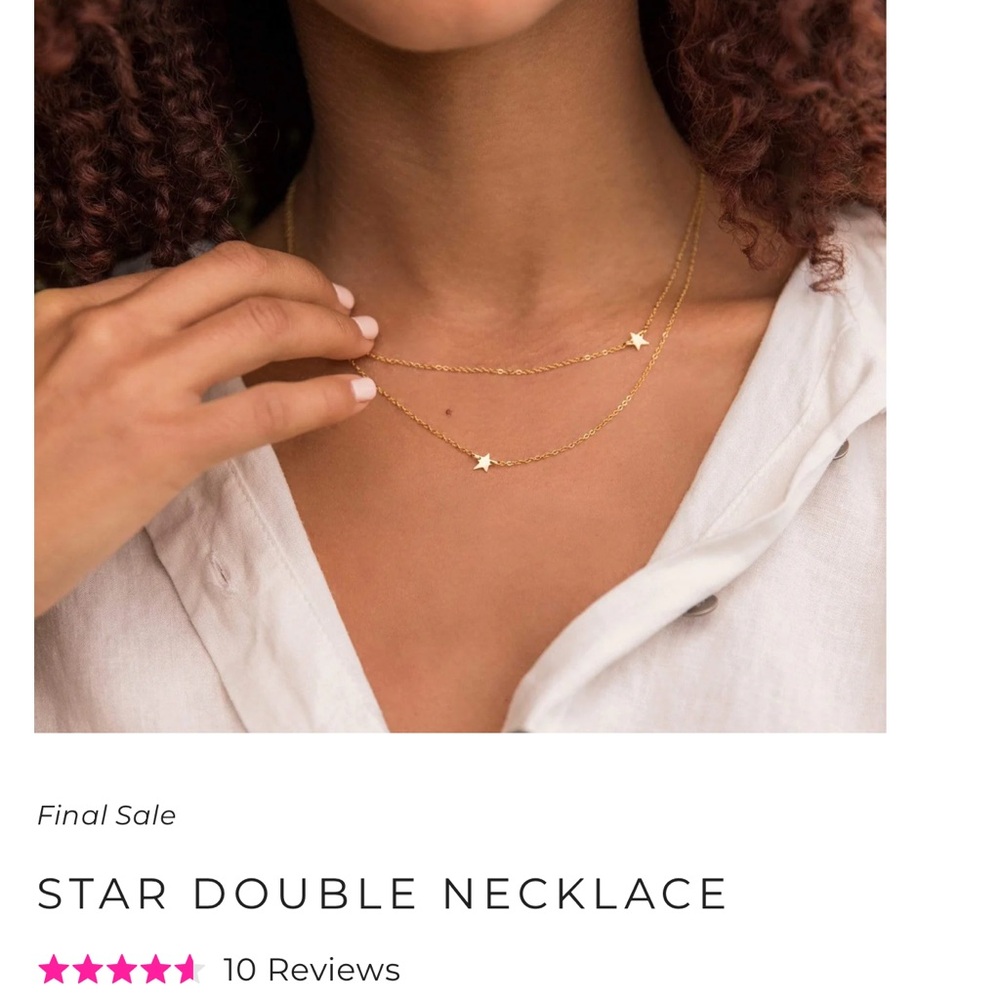Jennifer Zeuner Dazzling Gold Star Layered Necklace